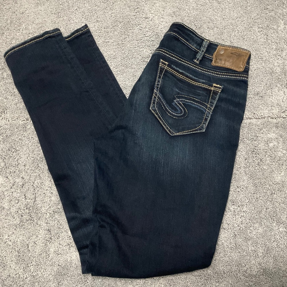 Silver Jeans Co Suki High Super Skinny Dark Wash Denim W32 L31 L94001SSF454